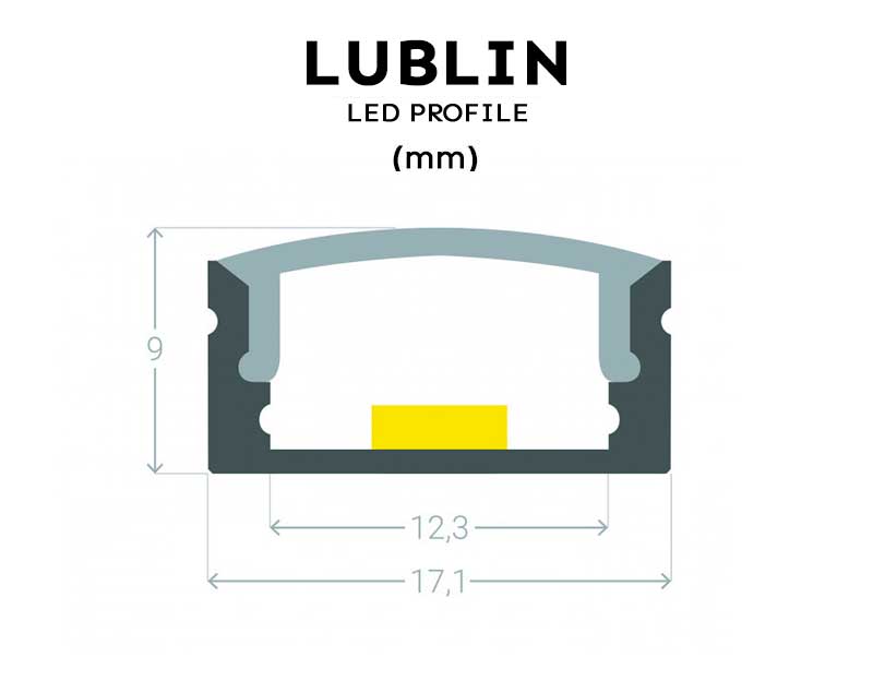 MEDIDASPERFIL ALUMINIO DIFUSOR LED LUBLIN